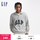 Gap男女裝碳素磨毛字母logo抓絨立領(lǐng)衛衣上衣609264灰色M (170/92A) 亞洲尺碼