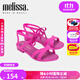 梅麗莎（melissa）蝴蝶結綁帶Jason Wu合作款低跟夏季女士涼鞋33434 玫紅色 38