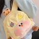察今超萌森系ins卡通黃桃蘋(píng)果樹(shù)毛絨雙肩包少女玩偶背包學(xué)院風(fēng)書(shū)包萌 黃桃尼龍布