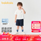 巴拉巴拉童裝兒童短袖POLO衫套裝2025夏季男大童薄款新中式潮208225119117