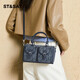 星期六女包牛仔色斜挎包復古老花包機車(chē)包2025枕頭包教師節禮物