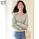 她享長(cháng)袖襯衫女春夏v領(lǐng)洋氣雪紡衫氣質(zhì)優(yōu)雅設計感小衫上衣女 T51S017