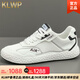 KLWP男鞋2025新款軟底輕便網(wǎng)面休閑小白鞋平底開車鞋男士夏季透氣網(wǎng)鞋 白黑 40