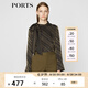 PORTS寶姿 女裝秋季新品長袖蝴蝶結(jié)領(lǐng)休閑襯衫LA9B054GFE004 黑色混色 L (8)