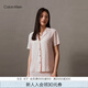 Calvin Klein內(nèi)衣【七夕禮物】夏季女美拉德簡約休閑ck翻領(lǐng)短袖家居睡衣QS6987 LNQ-嬰兒粉 S