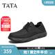 他她（TATA）商務(wù)休閑皮鞋男士打孔透氣一腳蹬爸爸鞋2025夏新72T36BM5 黑色 43