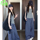 舒翎格子闊腿褲女2025新款夏季高腰休閑直筒垂感寬松慵懶風(fēng)格紋山本褲 藏藍色【款】 常規 L 110-125斤