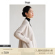 旅途原品（ltyp）針織外套文藝復古100%澳洲美麗諾羊毛開(kāi)衫女秋季V領(lǐng)外套 松霜白 - 100%澳洲美麗諾羊毛 M (160cm)