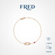 斐登（FRED）明星同款Force10系列小號(hào)18K玫瑰金鉆石紅寶石手鏈 18K玫瑰金半鑲鉆石紅寶石手鏈