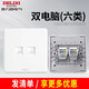德力西電氣德力西六類(lèi)千兆網(wǎng)絡(luò )面板網(wǎng)口插座電腦網(wǎng)線(xiàn)盒光纖6類(lèi)雙口寬帶86型 經(jīng)典白電腦二位六類(lèi)