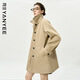 顏域中長(cháng)款寬松風(fēng)衣女士2025秋裝新款高級感顯瘦英倫復古氣質(zhì)外套 駝色 L