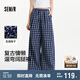 森馬（Semir）休閑褲女肌理格子闊腿褲ins潮2025夏季復(fù)古遛彎長(zhǎng)褲109325127012