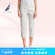 諾帝卡（NAUTICA）【商場(chǎng)同款】女裝春夏新款萊賽爾親膚舒適休閑七分褲女42PO03 淺灰色0PY M