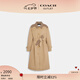 蔻馳（COACH）【七夕禮物】奧萊女士經(jīng)典標(biāo)志老花旋鎖風(fēng)衣長款春季休閑質(zhì)感通勤 經(jīng)典卡其色 M