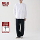 無印良品 MUJI 男式粗棉線水洗牛津夾克外套休閑純棉全棉AC0ACC4S 白色 L (175/100A)