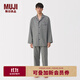 無(wú)印良品（MUJI）男式 無(wú)側縫法蘭絨睡衣男士家居服男款純棉套裝25年秋季 FB0ZDC5A 象牙色千鳥(niǎo)格 XL (上裝180/104A下裝180/92A)