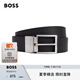 BOSS【禮盒裝】男士2025年夏季新款牛皮雙扣腰帶 002-黑色 EU:ONESI