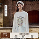 Teenie Weenie小熊長袖T恤女2025年夏季新款甜美清新田園印花T恤打底衫女 象牙白 S