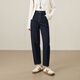 逸陽(yáng)丹寧藍牛仔褲女2025秋新款寬松小個(gè)子哈倫老爹褲子 深藍色 29