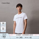 Calvin KleinJeans夏季男女情侶中性簡約經(jīng)典ck印花純棉通勤短袖T恤J323261 YAF-白色 XL  （推薦165-180斤）