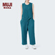 無(wú)印良品（MUJI） IDEE 女式 人字紋 連體褲 女士褲子  GAD59C4S 深藍(lán)色 L  (165/88A)