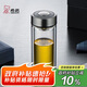 希諾雙層玻璃杯男商務(wù)辦公家用過濾泡茶杯子透明車載水杯345mL