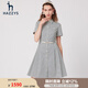 哈吉斯（HAZZYS）女裝 夏款翻領(lǐng)腰帶氣質(zhì)成熟斜花紋連衣裙AQWSC03BC03 乳白色I(xiàn)V S (160/84A 38)