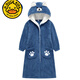 G.DUCKKIDS秋冬兒童睡袍法蘭絨加厚加長(cháng)寶寶睡衣男童珊瑚絨浴袍親子家居服 海藍色小腳丫袍 160 建議140-160厘米