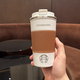 星巴克杯子不銹鋼美式咖啡杯保溫杯水杯杯墊車(chē)載杯 473ml棕色
