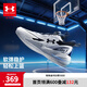 安德瑪（UNDERARMOUR）兒童籃球鞋男女童防撞旋鈕橡膠厚底防滑運(yùn)動(dòng)休閑籃球鞋2531502 灰銀 34