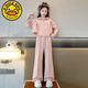 G.DUCKKIDS女童春裝套裝2024新款兒童春款洋氣時(shí)髦中大童女孩春秋季炸街衣服 粉色套裝 150