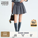 Teenie Weenie小熊女裝半身裙2025秋季新款甜美俏皮約克褶格子短裙 藏青色 M