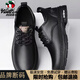 西域駱駝（VANCAMEL）皮鞋男春秋季真皮商務(wù)正裝鞋男士透氣耐磨休閑鞋增高馬丁靴爸爸鞋 黑色/斷碼品牌特價(jià)清倉(cāng) 39 【建議拍大一碼】 官方店旗艦新品