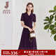 經(jīng)典故事（JANE STORY）泡泡袖雪紡連衣裙女夏季新款高級(jí)感知性襯衣裙子氣質(zhì)系帶領(lǐng)襯衫裙 N05深紫色 S