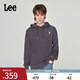 Lee商場同款舒適版刺繡Logo鐵灰色男連帽衛(wèi)衣休閑潮流LMT007901201 鐵灰色 2XL