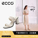 愛步（ECCO）涼鞋女 夏季方頭一字帶優(yōu)雅媽媽女士單鞋高跟涼鞋 雕塑233303 石灰色23330301378 36