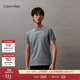 Calvin KleinJeans夏季男士商務(wù)休閑通勤ck撞色鑲邊多色短袖T恤POLO衫J326120 PN6-霧霾藍 M