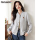 品彩（PinCai）短外套女復(fù)古百搭衛(wèi)衣外套休閑運動夾克上衣P143U1001