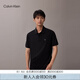Calvin KleinJeans25早秋新款男士純棉珠地網(wǎng)眼ck商務(wù)純色短袖T恤POLO4RB012G UB1-太空黑 L