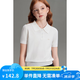 ELLE KIDS夏季女童法式萊賽爾polo翻領(lǐng)透氣寬肩微廓版短袖T恤上衣
