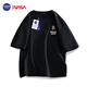 NASA GISS官方潮牌聯(lián)名短袖T恤男純棉寬松舒適上衣半袖男打底衫 黑色 M 