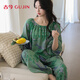 古今（GUJIN）綿柔棉綢睡衣女春夏新品國風(fēng)睡褲家居服大碼可外穿民族風(fēng)套裝均碼