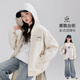 女童外套春秋款2025新款洋氣中大兒童休閑秋裝棒球服秋季連帽上衣 米色【高品質(zhì)】 160