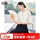 歐莎（OSA）新中式國風(fēng)盤扣花邊雪紡衫女春裝2025年新款氣質(zhì)襯衫上衣 米杏色 XL
