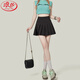 浪莎百褶裙女夏季高腰小個子a字半身裙學(xué)院風(fēng)jk短裙顯瘦防走光西裝裙 黑色 【抗皺西裝面料】 M 【推薦90-105斤】