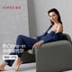 愛(ài)慕（Aimer）25秋睡美人睡衣女抗菌防螨開(kāi)衫帶杯不凸點(diǎn)吊帶九分褲三件套裝 【入秋三件套】鳶尾藍 AM46A851 L 170