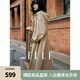 ELLE法式高級(jí)感拼接撞色連帽風(fēng)衣外套女2025春季新款中長(zhǎng)款上衣 卡其 S