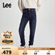 Lee705標(biāo)準(zhǔn)中腰錐形深藍(lán)色男牛仔褲保暖潮
