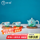 歸銀堂銀壺足銀999泡茶壺原創(chuàng)七寶燒荷花純銀茶具套裝景泰藍(lán)高端送禮 套裝 1壺2杯+證書+禮盒