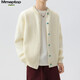 MMOPTOP日系高級感簡(jiǎn)約針織衫春秋季男士針織衫開(kāi)衫外套MMY01米白L